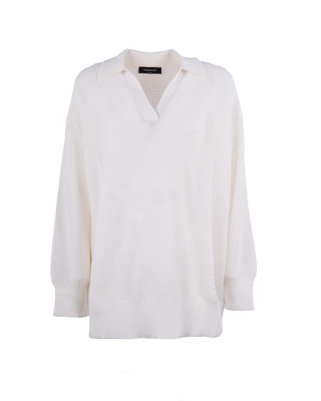 Shop FABIANA FILIPPI  Polo: Fabiana Filippi maglia in lana e cotone.
Filo diamante.
Over.
Composizione: 53% lana – 47% cotone.
Made in Italy.. MAD265041L301-25